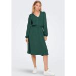 Grüne Unifarbene Langärmelige ONLY Mini V-Ausschnitt Minikleider & kurze Kleider Gesmokte aus Polyester für Damen Größe XS 