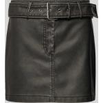 Schwarze ONLY Mini Miniröcke mit Reißverschluss aus Leder für Damen Größe S 
