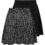 Schwarze Blumenmuster Skater ONLY Mini Sommerröcke aus Jersey für Damen Größe XS für den für den Sommer 