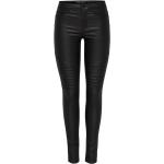 Schwarze ONLY Royal Biker Jeans mit Reißverschluss aus Denim für Damen 