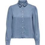 Blaue ONLY Blusenshirts & Schlusen aus Denim für Damen Größe M 
