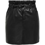 Schwarze ONLY Midi Kunstlederröcke aus Kunstleder für Damen Größe XS 