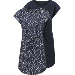 Blaue Oversize Kurzärmelige Mini Rundhals-Ausschnitt Sommerkleider aus Baumwolle für Damen Größe XS für den für den Sommer 