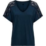 Blaue ONLY V-Ausschnitt Blusenshirts & Schlusen aus Spitze für Damen Größe XS 