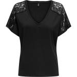Schwarze ONLY V-Ausschnitt Blusenshirts & Schlusen aus Spitze für Damen Größe XL 