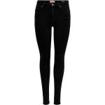 Schwarze Unifarbene Push Up Jeans mit Reißverschluss aus Baumwolle für Damen Größe XS 