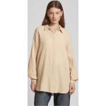Sandfarbene Oversize ONLY Hemdblusen aus Baumwolle für Damen Größe XL 