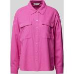 Pinke Oversize ONLY Hemdblusen aus Leinen für Damen Größe XL 