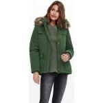 Grüne Casual ONLY Winterjacken mit Reißverschluss aus Polyester mit Kapuze für Damen Größe XS für den für den Winter 