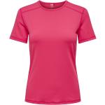Pinke ONLY Mila Rundhals-Ausschnitt T-Shirts für Damen Größe S 