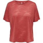 Rote ONLY Play Nia Rundhals-Ausschnitt T-Shirts für Damen Größe XL 