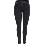 Graue ONLY Power Push Up Jeans mit Reißverschluss aus Denim für Damen Größe M 