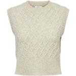 Reduzierte Weiße ONLY Rundhals-Ausschnitt Rundhals-Pullover für Damen Größe L für den für den Herbst 
