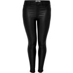 Schwarze Sportliche Skinny Jeans mit Reißverschluss aus Denim für Damen Größe XXL 