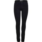 Schwarze ONLY Rain Skinny Jeans mit Reißverschluss aus Denim für Damen 