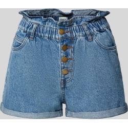 Only Regular Fit Paperbag-Shorts mit Knopfleiste Modell 'CUBA LIFE' (XL Jeansblau)