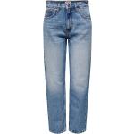 Blaue ONLY Robyn Straight Leg Jeans mit Reißverschluss aus Denim für Damen Größe M 