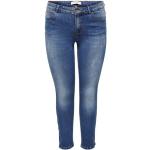 Blaue Unifarbene ONLY Jeans mit Stickerei mit Reißverschluss aus Denim für Damen Größe XXL Große Größen 