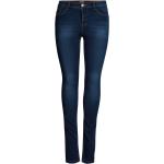 Dunkelblaue ONLY Ultimate Stretch-Jeans mit Reißverschluss aus Denim für Damen 