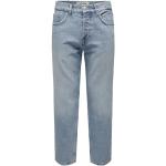 Reduzierte Hellblaue Loose Fit Only & Sons Stonewashed Jeans aus Baumwolle für Herren Weite 34 
