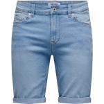 Hellblaue ONLY Jeans-Shorts aus Denim für Herren für den für den Sommer 