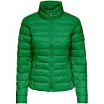 Grüne Gesteppte Casual ONLY Winterjacken mit Reißverschluss aus Nylon für Damen Größe XS 
