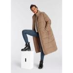 Hellbraune Gesteppte Casual ONLY Damensteppmäntel & Damenpuffercoats mit Reißverschluss aus Polyester Größe L für den für den Winter 