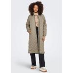 Braune Gesteppte Casual ONLY Maxi Damensteppmäntel & Damenpuffercoats mit Reißverschluss aus Polyester Größe XS für den für den Winter 
