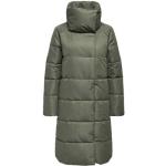 Grüne Gesteppte ONLY Maxi Damensteppmäntel & Damenpuffercoats mit Hundemotiv Größe XS für den für den Herbst 
