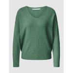 Grüne ONLY V-Ausschnitt Strickpullover aus Polyester für Damen Größe XS 
