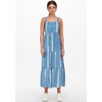 Blaue Ärmellose ONLY Strap Sommerkleider Gesmokte aus Polyester für Damen Größe L 