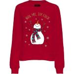 Rote Casual Langärmelige ONLY Rundhals-Ausschnitt Damensweatshirts Größe L zu Weihnachten 