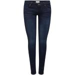 Reduzierte Dunkelblaue ONLY Hüftjeans & Low Waist Jeans mit Reißverschluss aus Denim für Damen Weite 32 
