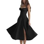 Schwarze Blumenmuster Elegante Ärmellose Maxi Spaghettiträger-Kleider für Damen Größe XS für den für den Sommer 