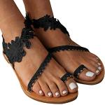 Schwarze Vintage Römersandalen & Gladiator Sandalen mit Riemchen in Normalweite leicht für Damen Größe 43 für den für den Sommer 