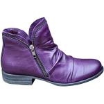 Violette Casual Biker-Boots & Bikerstiefeletten mit Reißverschluss für Damen Größe 40 für den für den Herbst 
