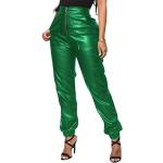Grüne Sexy Kunstlederhosen aus Leder für Damen Größe L 
