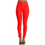 Rote Push Up Jeans aus Denim für Damen Größe M 