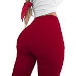 Rote Vintage Atmungsaktive Ripped Jeans & Zerrissene Jeans aus Denim für Damen Größe L für den für den Sommer 