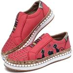 Rote Low Sneaker aus Veloursleder atmungsaktiv für Damen Größe 40 für den für den Sommer 