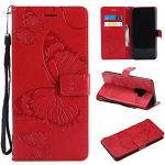 Rote Huawei Mate 9 Cases Art: Flip Cases mit Insekten-Motiv mit Muster aus Silikon mit Ständer 
