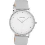 OOZOO Quarzuhr »UOC10415 Oozoo Damen Armbanduhr silbergrau Analog«, (Armbanduhr), Damenuhr rund, groß (ca. 40mm), Lederarmband, Elegant-Style