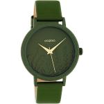 OOZOO Quarzuhr »UOC10608 Oozoo Damen Armbanduhr grün«, (Armbanduhr), Damenuhr rund, mittel (ca. 35mm), Lederarmband, Fashion-Style, grün