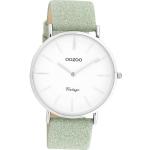 OOZOO Quarzuhr »UOC20146 Oozoo Damen Armbanduhr grün Analog«, (Armbanduhr), Damenuhr rund, groß (ca. 40mm), Lederarmband, Fashion-Style, grün