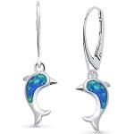Blaue Delfin Ohrringe mit Delfinmotiv für Mädchen 