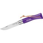 Opinel Messer mit Lederriemen violett - Größe No.07 - 7,8cm