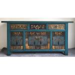 Blaue Shabby Chic Landhaus Sideboards aus Pappel Breite 150-200cm, Höhe 50-100cm, Tiefe 0-50cm 