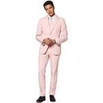 Pastellrosa Unifarbene OppoSuits Hochzeitsanzüge mit Knopf für Herren zum Abschlussball 