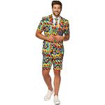 OppoSuits Herren Men Suit Business-Anzug Hosen-Set Inklusive Shorts, Kurzarmjacke & Krawatte, Abstractive, 50 EU