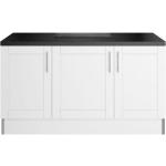 OPTIFIT Kücheninsel »Ahus«, 160 x 95 cm breit, Soft Close Funktion, MDF Fronten, weiß, weiß matt/weiß-granit schwarz